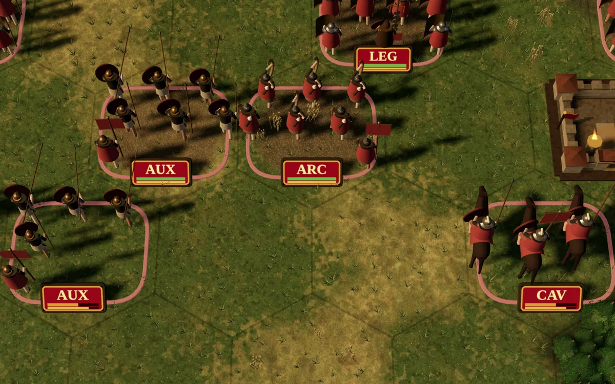 Close on the Roman line: auxiliaries, archers, legionaries and cavalry